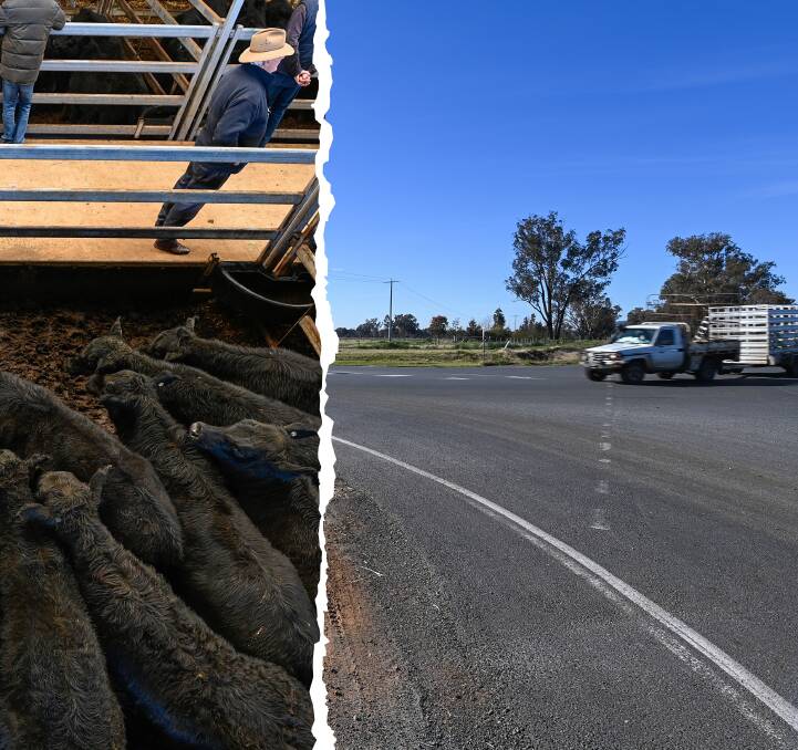 FINE LINE: The Northern Victoria Livestock Exchange Murray Valley Highway address falls just short of the border bubble, but operations are continuing as an essential service.