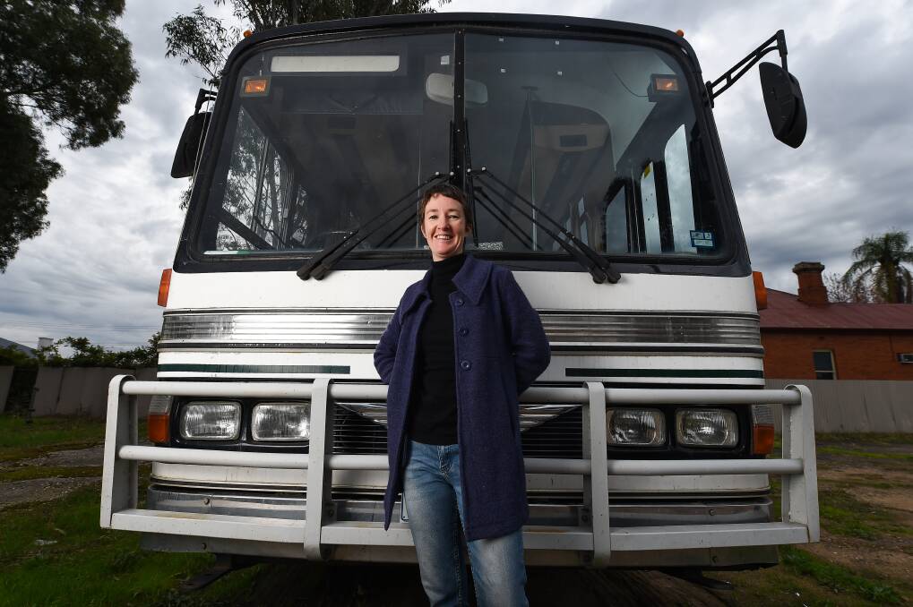 THE RUSTIC BUS: Rachael Gadd is aiming to convert an old school bus into a holiday home for disadvantaged families across the North East. Picture: MARK JESSER.