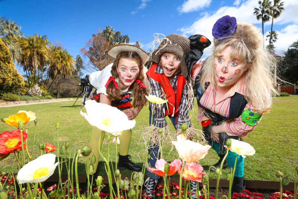 ENTERTAINMENT: Natasha Quinn, Connor Skillicorn, 11, and Ebony Banks, 12, will be a part of Gardenesque. Picture: JAMES WILTSHIRE