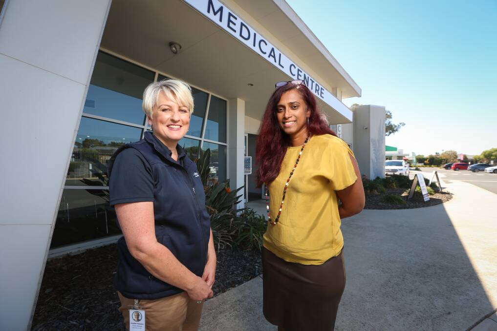 VACCINES: Umbrella Health Wodonga practice manager Heather Paterson and Dr Rheena Krishnan are part of the team who will help run the COVID vaccination clinic. Picture: JAMES WILTSHIRE