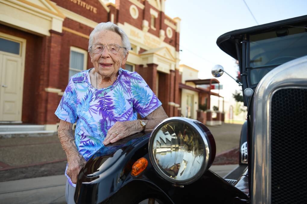 FAREWELL: Walla's oldest citizen Gloria Feuerherdt died on Sunday, May 3 aged 97. Due to COVID-19 restrictions on the amount of people at funerals, the hearse was instead driven down the main street.