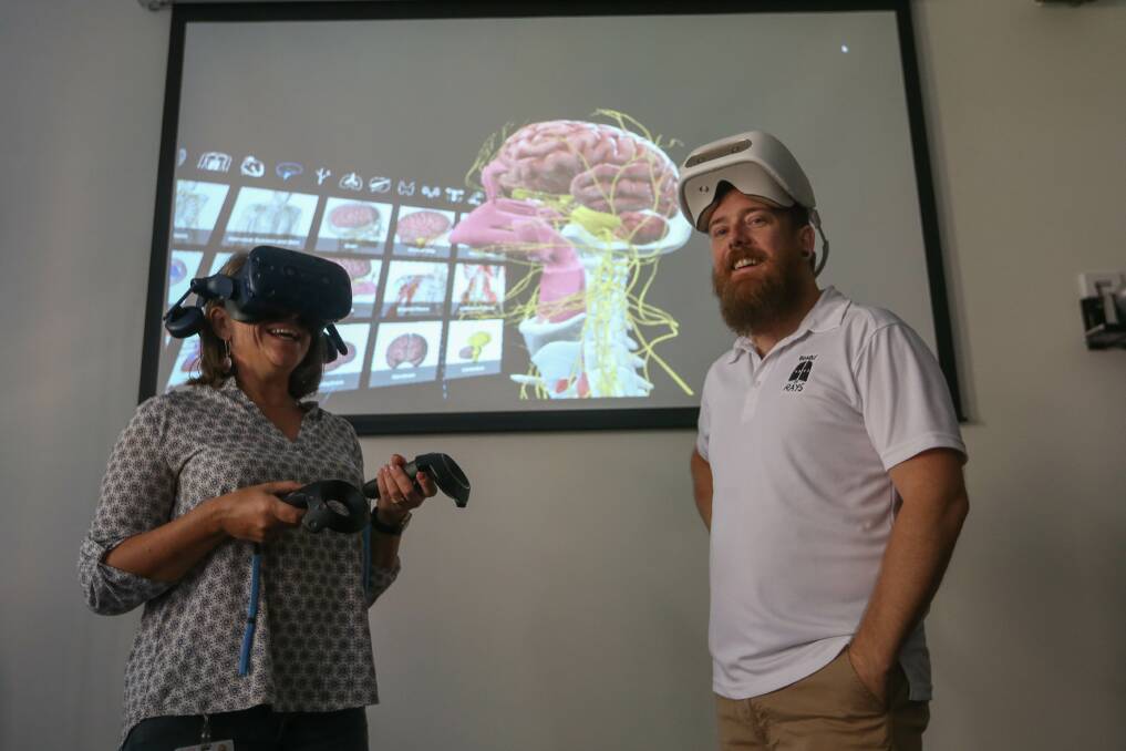 VISUAL LEARNING: Registered nurse Tracey Cheshire was one of 32 nurses who participated in the VR education sessions facilitated by nursing educator Brad Chesham from Bundle of Rays. Picture: TARA TREWHELLA