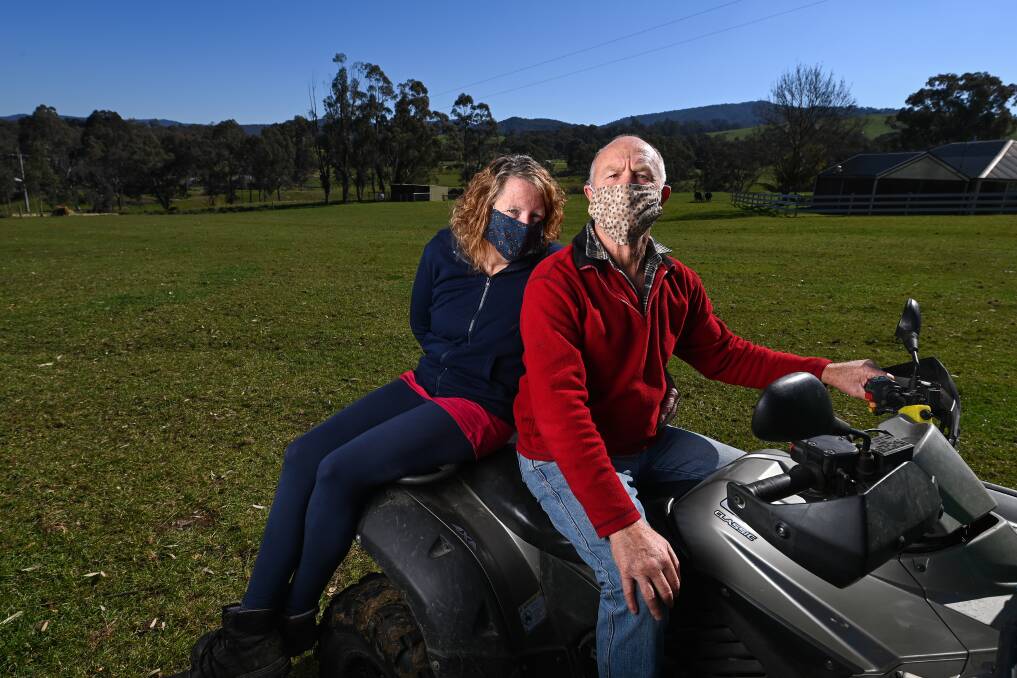 CUT OFF: Yackandandah couple Debra and Graeme Mathewson have been knocked back multiple times trying to get a compassionate permit to see Graeme's mother in Khancoban and say the system is 'fruitless'. Pictures: MARK JESSER