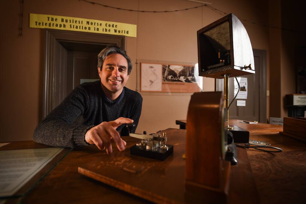 HISTORY: Burke Museum and Beechworth Historic Precinct manager Cameron Auty and his team are offering to send free telegraphs around the country during the pandemic. Picture: MARK JESSER