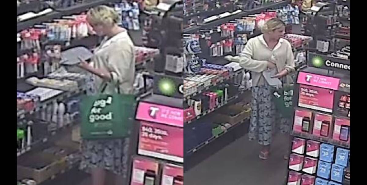 DO YOU KNOW THIS WOMAN: Police believe this woman captured on CCTV footage may be able to assist with their inquiries into the truck stop theft. 