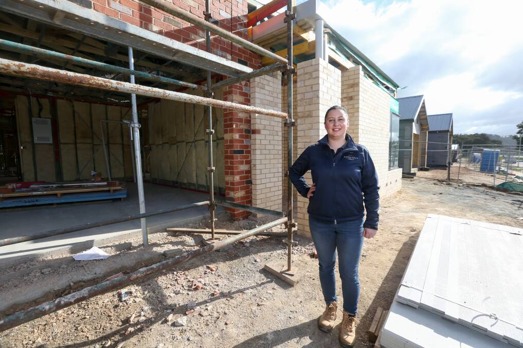 NEW BUILD: Southern Vale Homes marketing manager Blaise Fraser at their new display home being built in Baranduda. Picture: TARA TREWHELLA