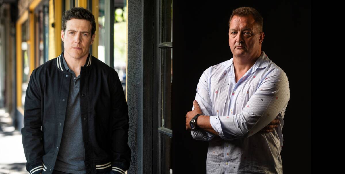 COMPARE THE PAIR: Actor Stephen Peacocke (left) played former drug detective Paul Dale (right) in the Channel Nine TV drama Informer 3838.
