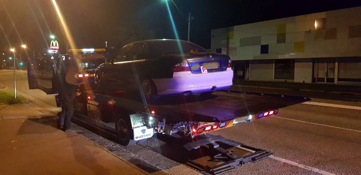 GOTCHA: An off-duty police officer caught a P-plater doing burnouts in Albury on Saturday night. His car was towed and impounded for three months. Picture: Traffic and Highway Patrol Command - NSW Police Force Facebook page.