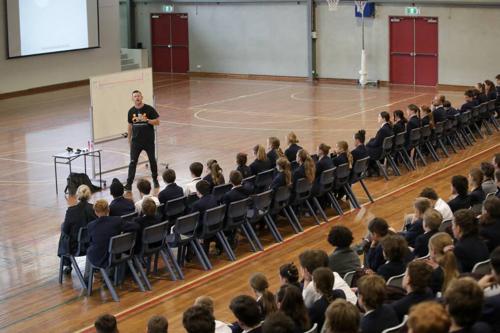 ONE MESSAGE: Brett Murray aims to make bullying history by talking to students across the country about his experiences and what they can do. Picture: JAMES WILTSHIRE