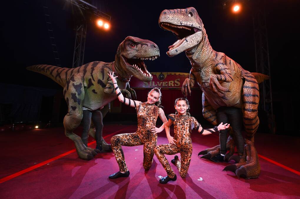 JOINING THE CIRCUS: Sisters Amina Jratlou, 14 and Naiema Jratlou, 8, are part of Jurassic Unearthed by Silvers Circus. Pictures: MARK JESSER