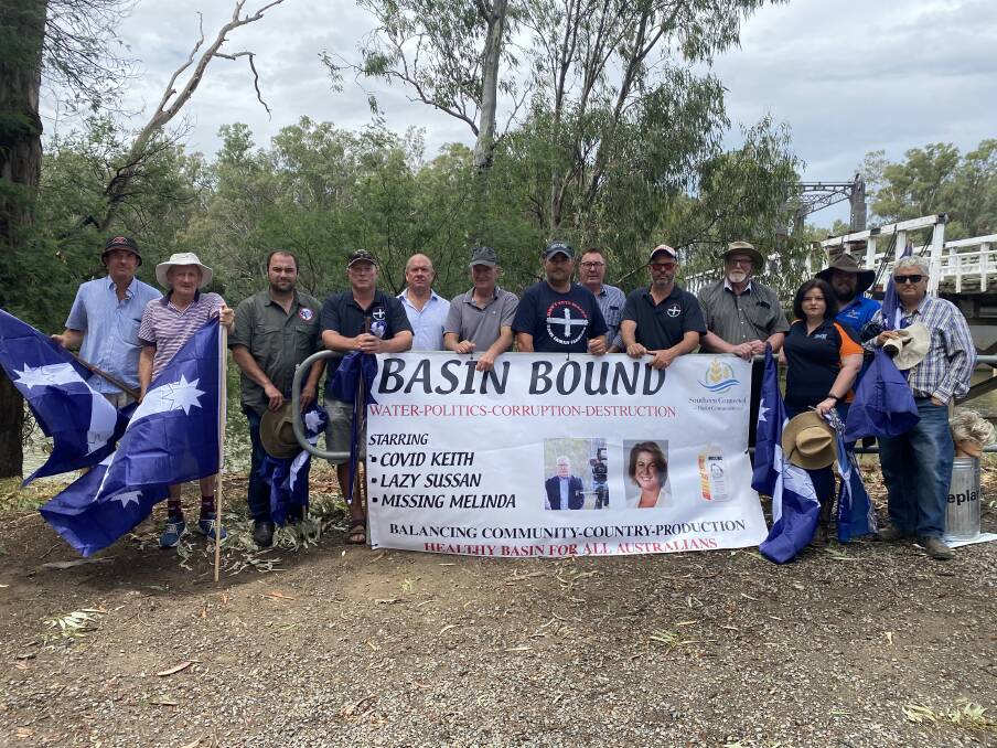 BASIN BOUND: Farmers and community members attended the rally in Yarrawonga on Friday calling for water minister Keith Pitt to visit the struggling southern basin. 
