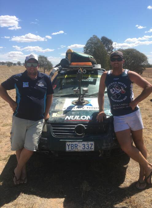 TEAM: Burrumbuttock's Kari Sattler and his team mate Craig Lieschke have taken part of the Riverina Redneck Rally for the past two years. 