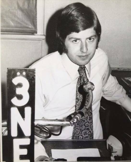 BABY FACE: Ray Terrill during his time at Wangaratta's 3NE radio station. 
