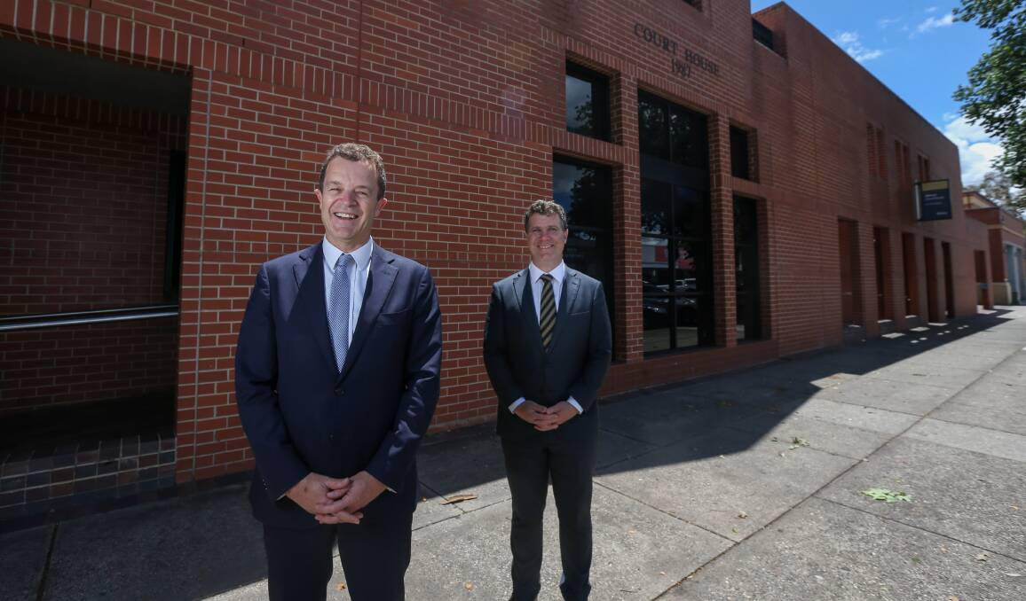 UPGRADES: NSW Attorney General Mark Speakman with Albury MP Justin Clancy. Picture: TARA TREWHELLA