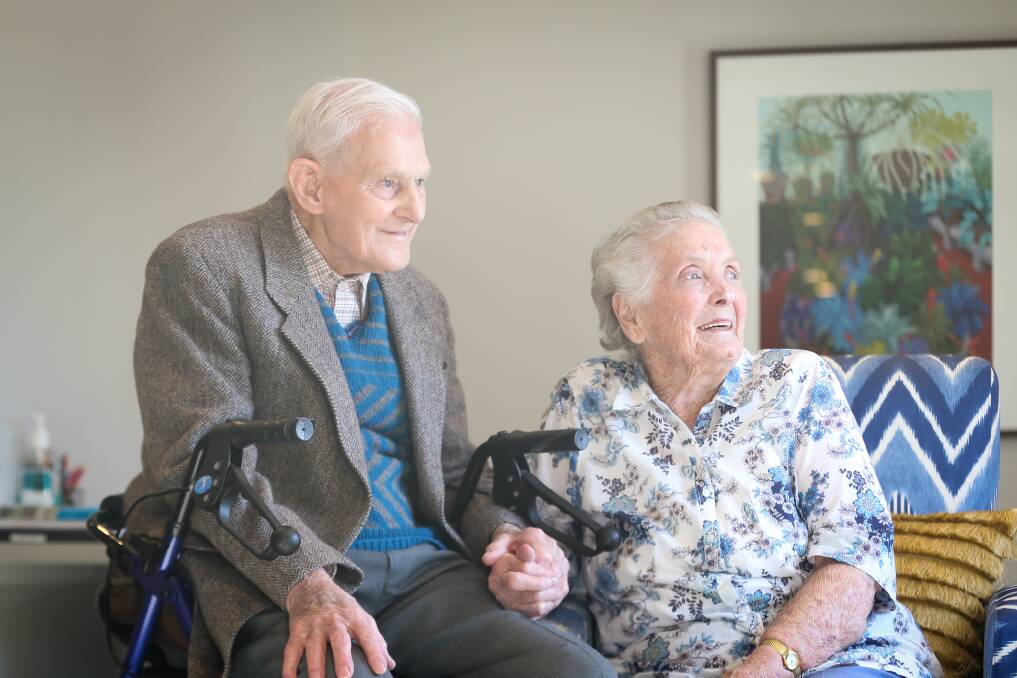 TOGETHER FOREVER: Stanley and Kathleen Lechmere celebrated their 70th wedding anniversary on Tuesday. Picture: JAMES WILTSHIRE