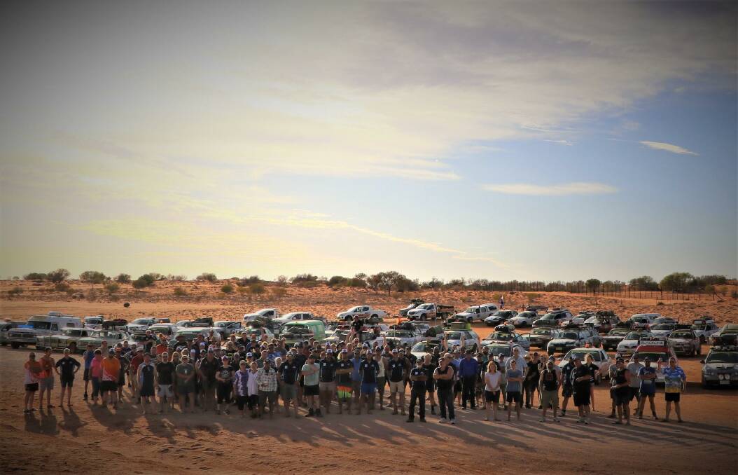 STANDING TOGETHER: This year's participants of the Riverina Redneck Rally.