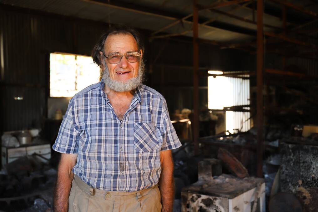 NOTHING LEFT: Mount Albert resident Robert Maddern lost everything he owned in the summer bushfires and has been living in a caravan up until now. Picture: TAYLA CRUMP