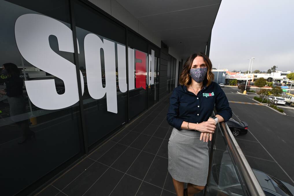 NEW NAME SAME TEAM: After more than 38 years local employment agency ATEL is rebranding and today officially becomes Squad. Chief executive Kellie Howard shows off the new Squad offices in Wodonga. Picture: MARK JESSER