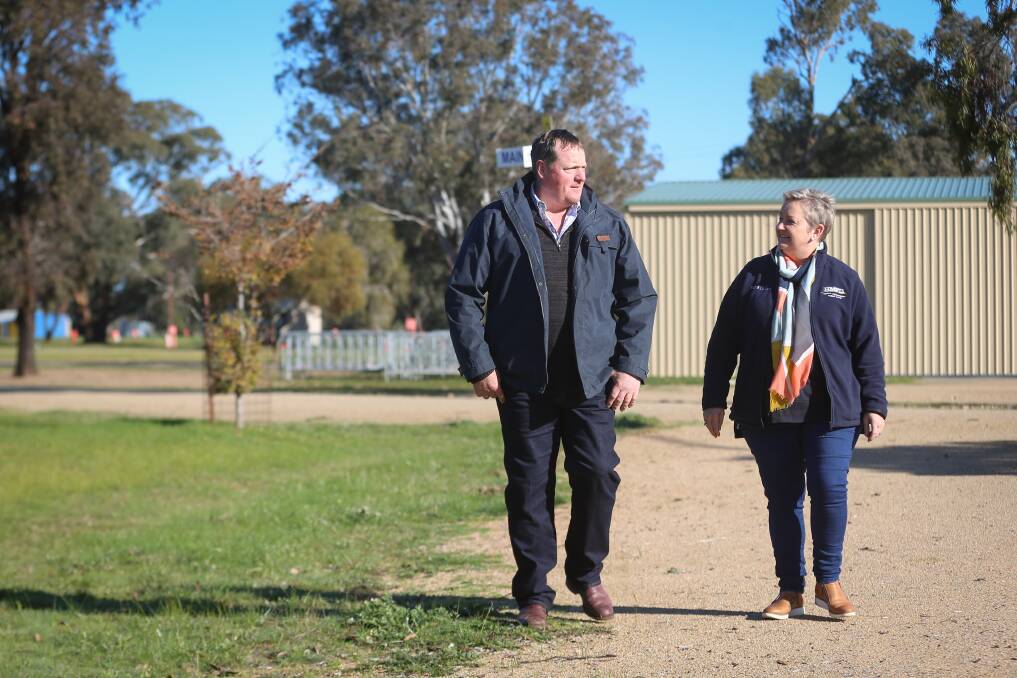 PUSHING ON: Henty Machinery Field Days' Nigel Scheetz and Belinda Anderson after the 2020 event was cancelled due to the pandemic. The 2021 event has been confirmed.