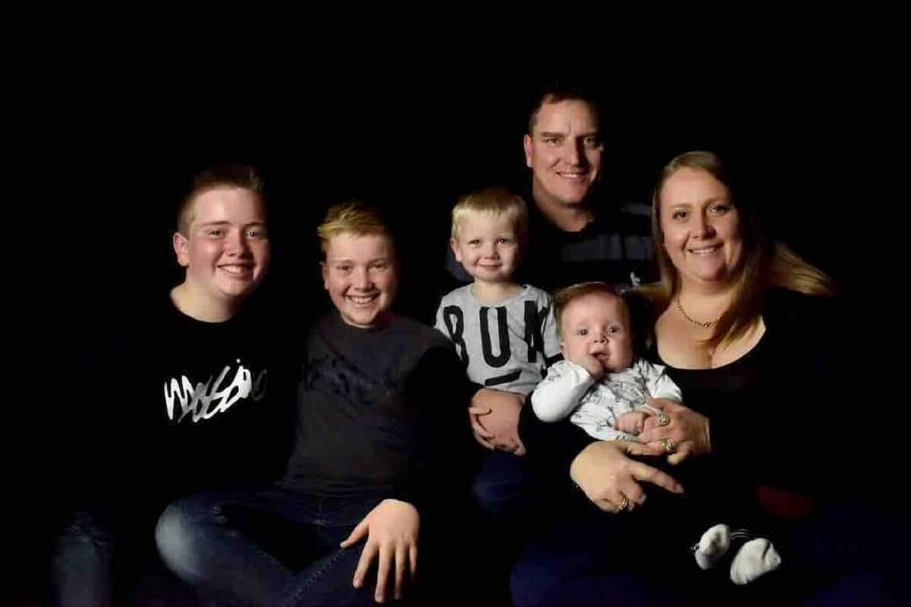 FAMILY TORN APART: Amanda and Harrison (second from left) were killed in the November 2, 2018 crash. They are survived by father and husband Paul and sons and brothers Felix (left), Morgan and Austin. Picture: CONTRIBUTED