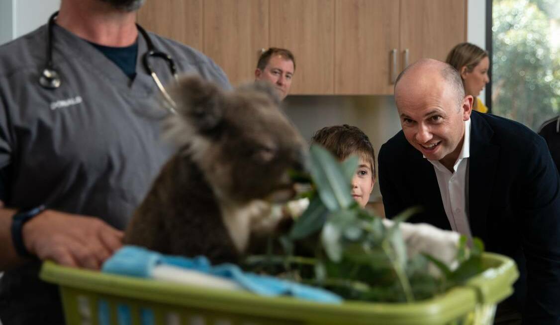 NSW Environment Minister Matt Kean at the opening of the Port Stephens Koala Sanctuary. Picture: Marina Neil