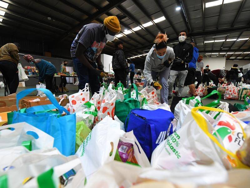 Volunteers organise food for those in lockdown at nine Melbourne public housing towers.