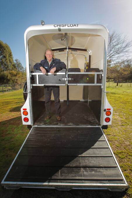 RSPCA inspector Lionel Smith with his new float donated by Albury RSPCA. Picture: DYLAN ROBINSON