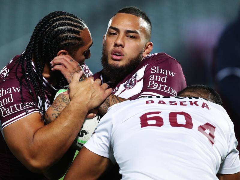 Manly prop Addin Fonua-Blake has apologised for verbally abusing referee Grant Atkins.