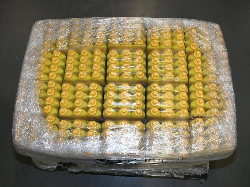 Liquid meth was found in more than 1600 mustard bottles, sent as air cargo from Chicago.
