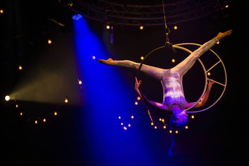 The Flying Fruit Fly Circus’s show Circus Under My Bed, featuring Imogen Stuart, 16, has been nominated for a Helpmann Award. Picture: DANIEL BOUD