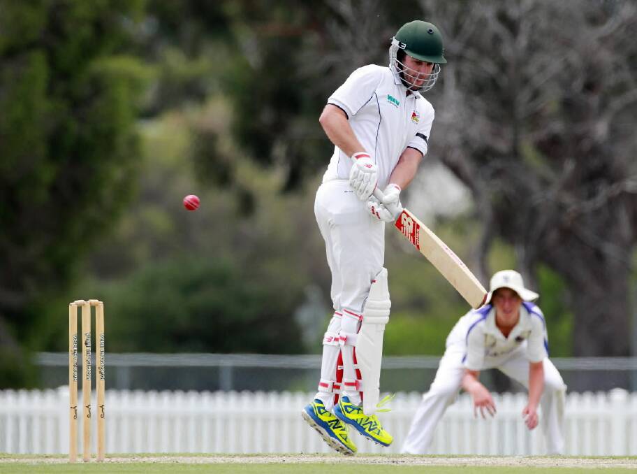 Jordan Blades flicks one down the legside during his innings of 15 for Bruck at Stan Hargreaves Oval.