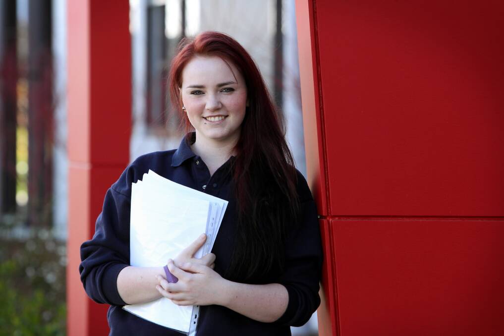 Emilly Woollard, 18, has gained early entry to a bachelor of nursing course. Picture: MATTHEW SMITHWICK