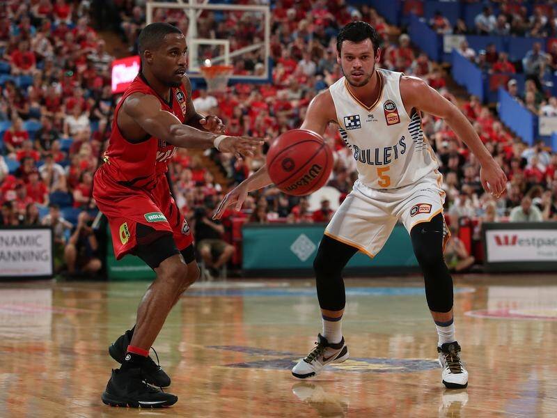 Wildcats guard Bryce Cotton (L) scored an equal game-high 25 points in the win over Brisbane.