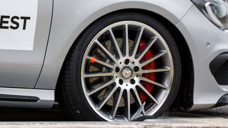 Car companies have warned that fakes parts, such as this counterfeit wheel, are putting lives at risk.