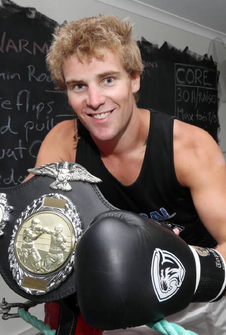 Albury’s Stuart Wilcox is out to secure the Riverina super middleweight title on Saturday night. Picture: PETER MERKESTEYN