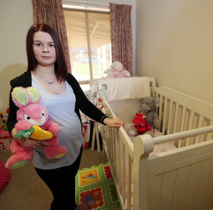 Caitlin Bartlett, 18, is upset after being told she was “unworthy” of being pregnant because she is young — she says a lot of people on the Border have judged her. Picture: JOHN RUSSELL