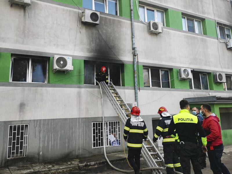 Seven people are dead after a fire at a hospital in the Black Sea port of Constanta, Romania.