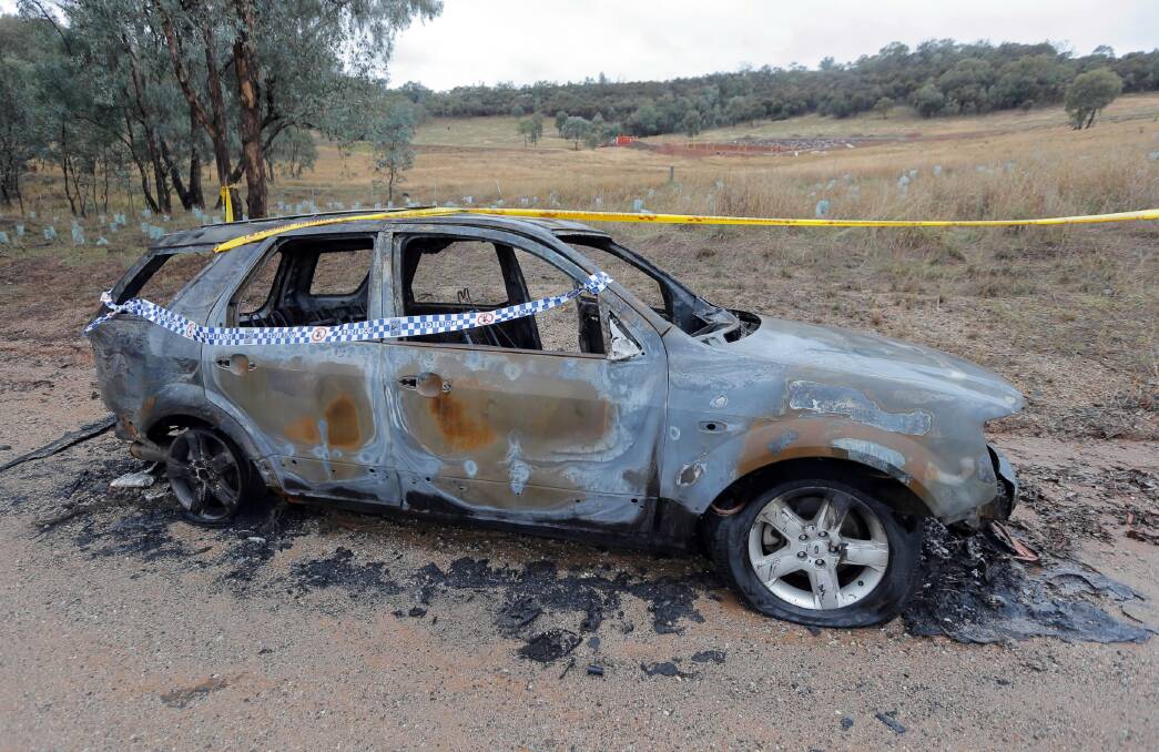 A Ford Territory stolen from Wodonga which was set alight in Lavington. 
