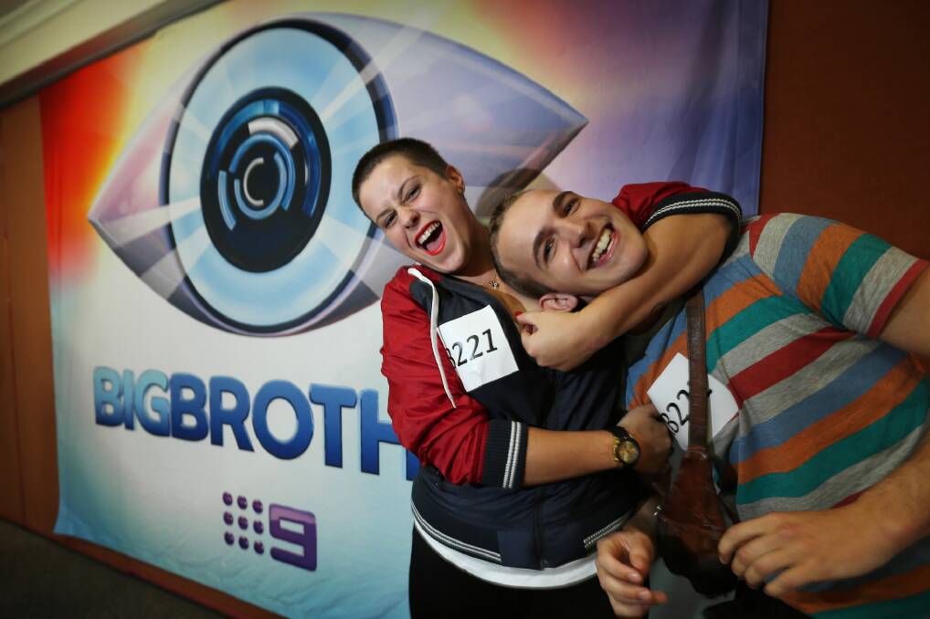 Elley Mercer and Tyson Spessot, from Umina on the Central Coast, came to Albury just to audition for Big Brother. About 200 people journeyed from places such as Wangaratta, Benalla, Wagga and Griffith for their chance at becoming a reality TV star. Picture: MATTHEW SMITHWICK