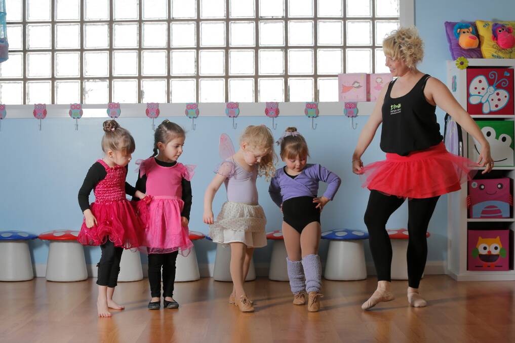 Noni Carters, Krystal Georgiou, Harper-Lily Jankowski and Billie Mitchell show the focus of old hands for instructor Tammy Berkhout. Picture: TARA GOONAN