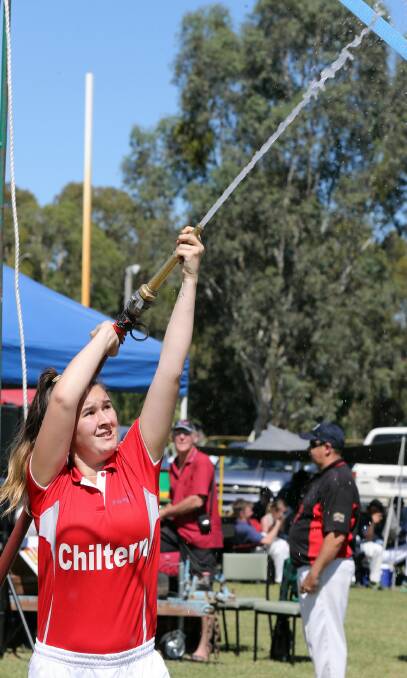 Chiltern’s Chloe Rowland, 18, hit her target in the lowdown pump and hose event.
