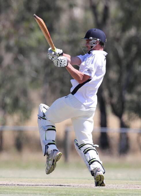 Ash Sutherland was in a rich vein of form on his way to 89 not out at the Kiewa Cricket Ground. Pictures: JOHN RUSSELL