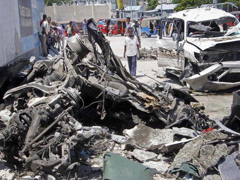 At least nine people have died in a suicide car bombing in Mogadishu.