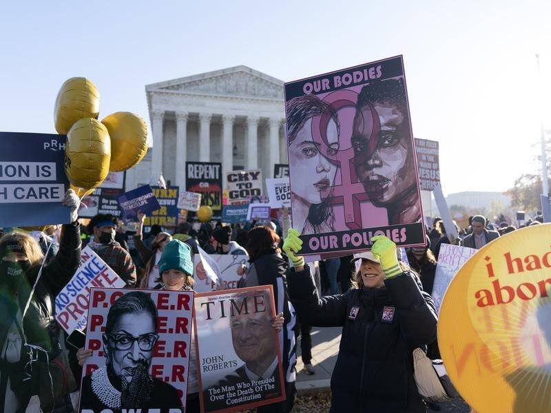 Supporters of both sides in the abortion debate protested in front of the US Supreme Court.