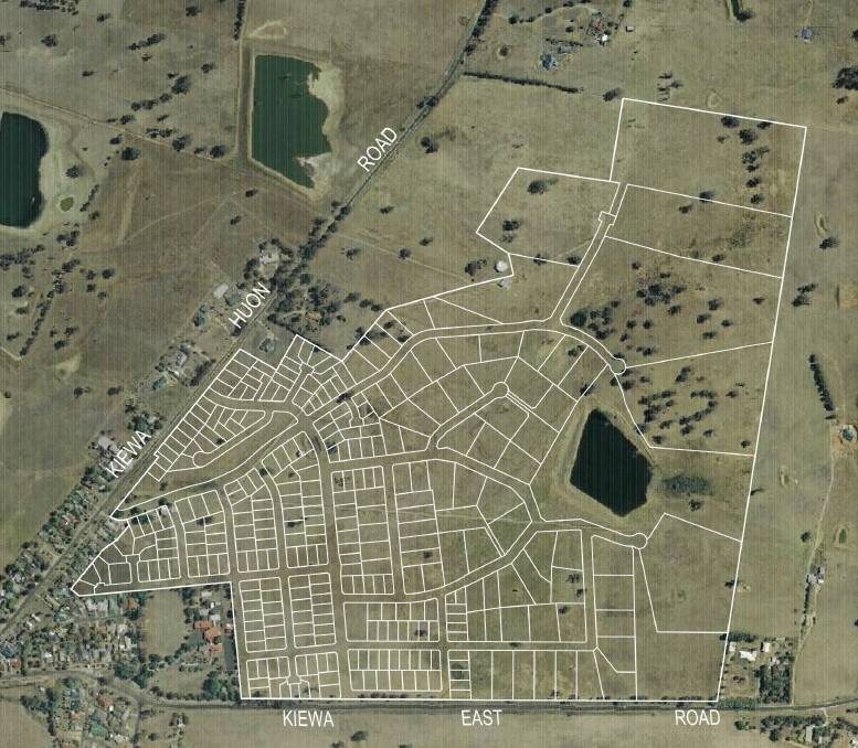 An aerial view of the approved Murravale Estate at Tangambalanga.