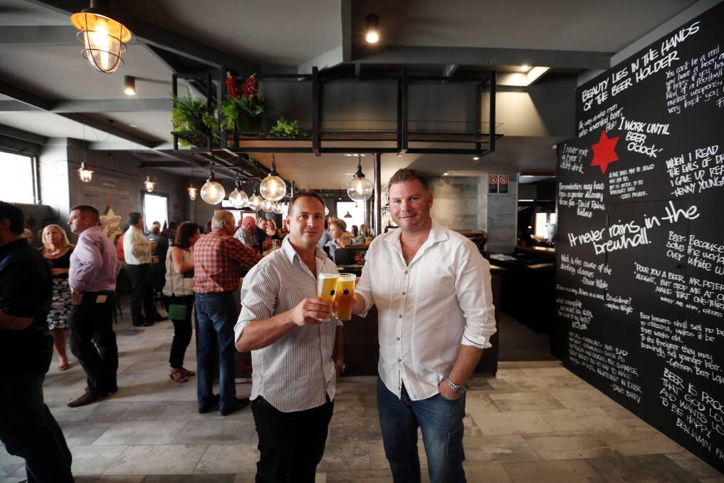 Jason Sheather and Craig Shearer, owners of the revamped Paddy’s bar, which has been converted into Beer DeLuxe. Picture: MATTHEW SMITHWICK