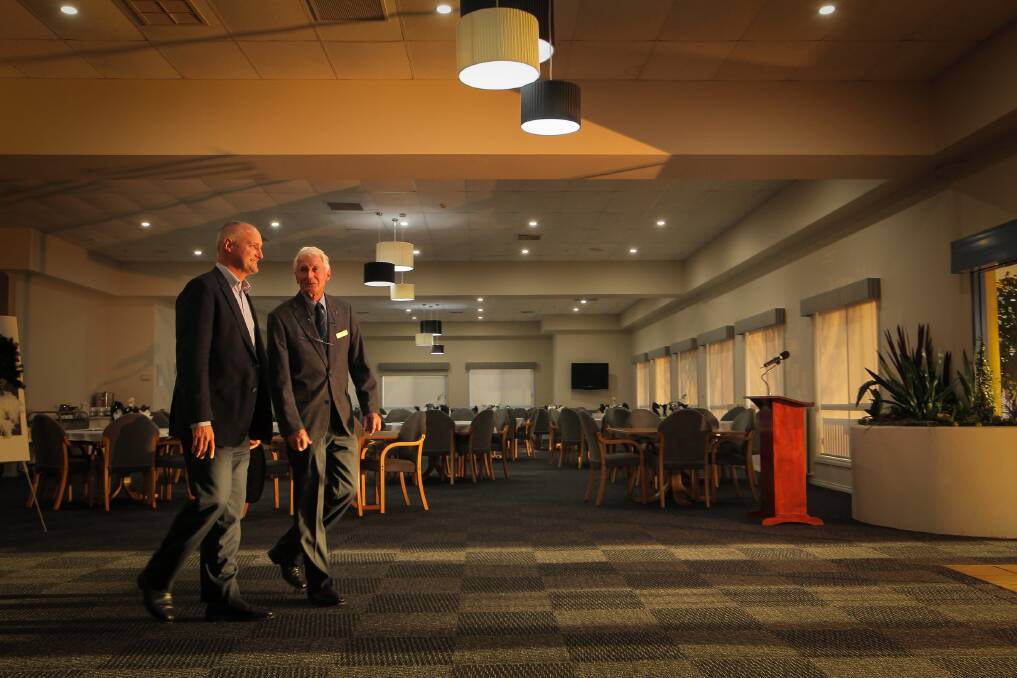 Tim Russell and Ron Russell inside the village’s revamped community centre. Picture: DYLAN ROBINSON