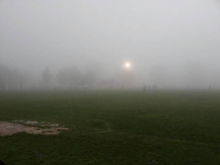 Officials were forced to turn on the lights at Beechworth on Saturday because of the fog.