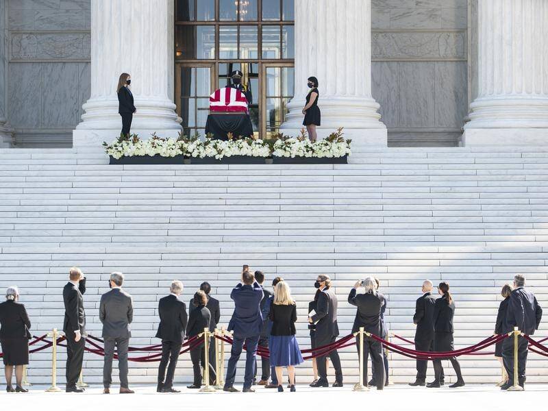 Members of the public have gathered to pay their respects to the late Justice Ruth Bader Ginsburg.