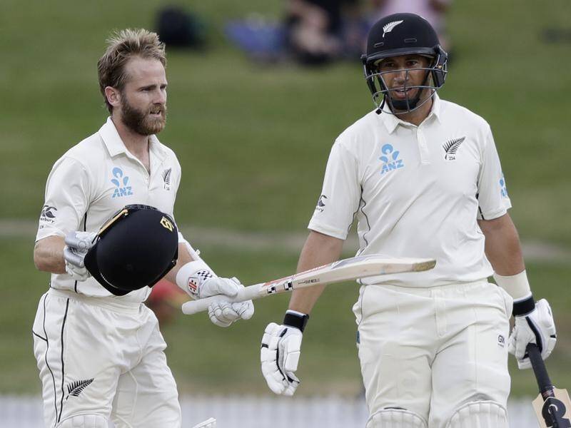 New Zealand's Kane Williamson and Ross Taylor shared an unbroken 213 against England in Hamilton.